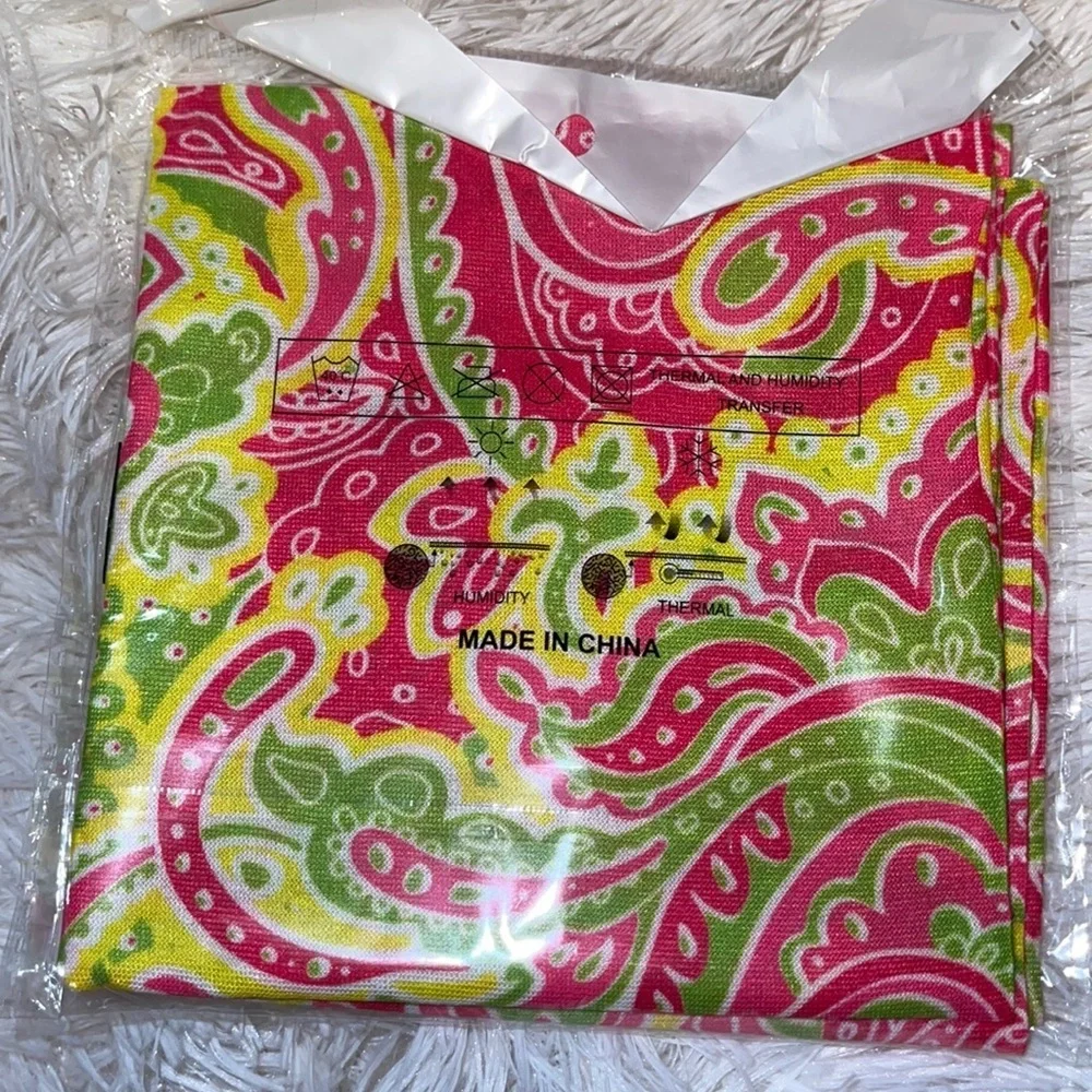 2/$10 long pink, yellow and green neck gaiter